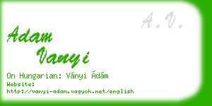 adam vanyi business card